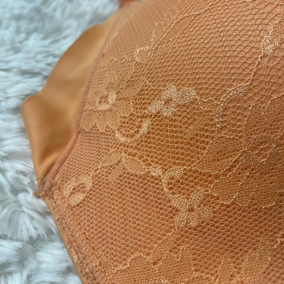 Ashley Stewart Lace Side Smoothing Wireless Bra Papaya 38D - Picture 6 of 16